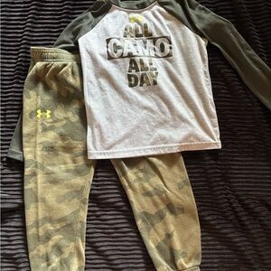 Under Armour Kids Camo Pajama Set - Olive and Beige